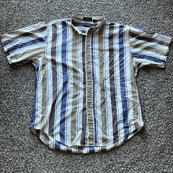 Roundtree & Yorke Other - Single Needle Tailoring Roundtree Polo Mens XL Striped Gingham Business Casual